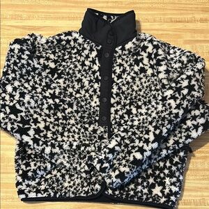 Stylish Black and White Star Pattern Jacket